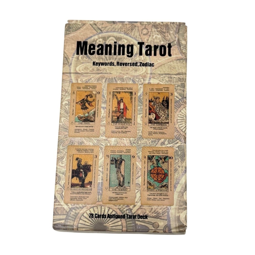 Meaning Tarot Deck 78 Cards Antiqued Keywords Reversed Zodiac‎ Beginners
